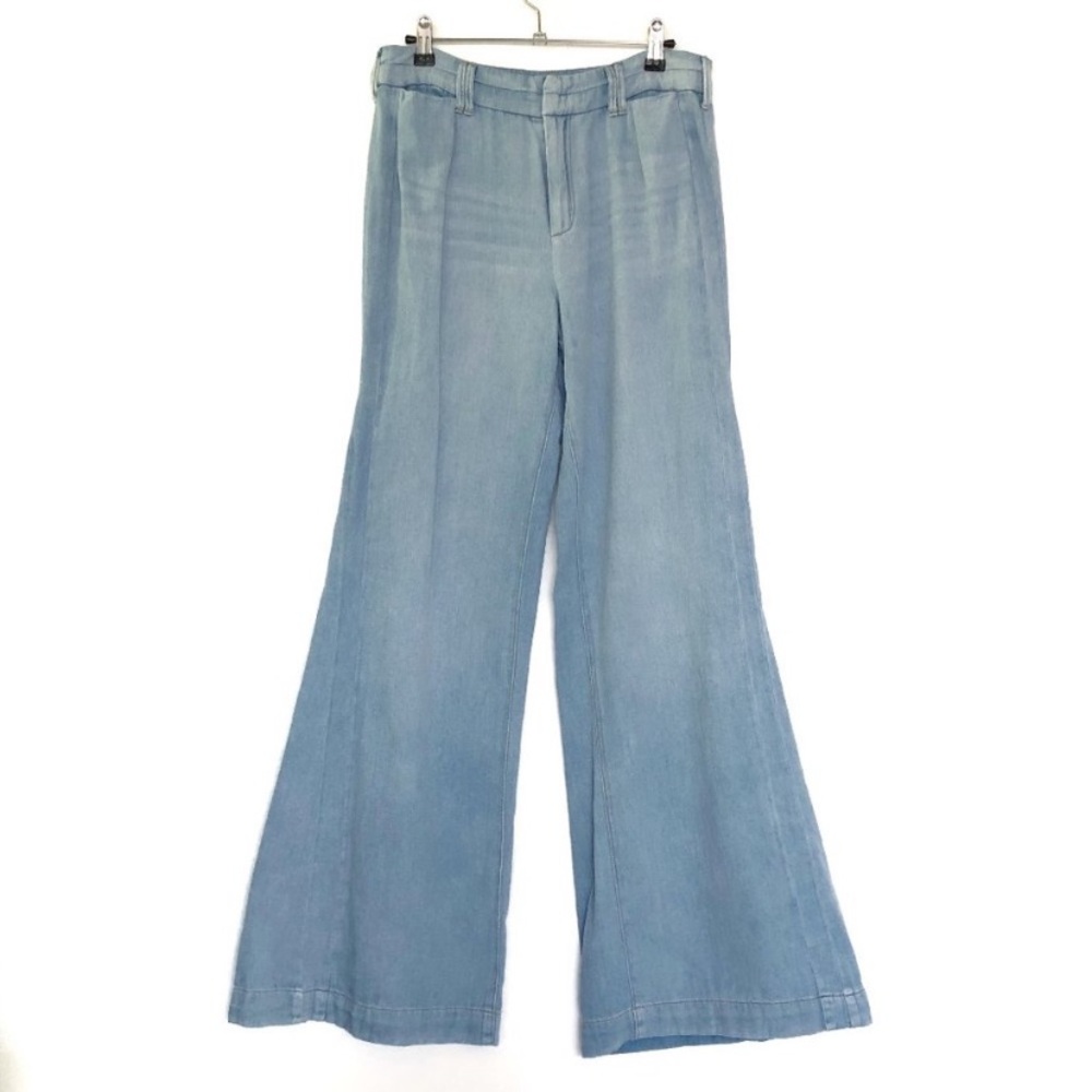 NWOT Anthropologie Pilcro High Rise Wide Leg Bell Bottom Flare Blue Jeans 28